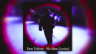 Don Toliver - No Idea (Lyrics)