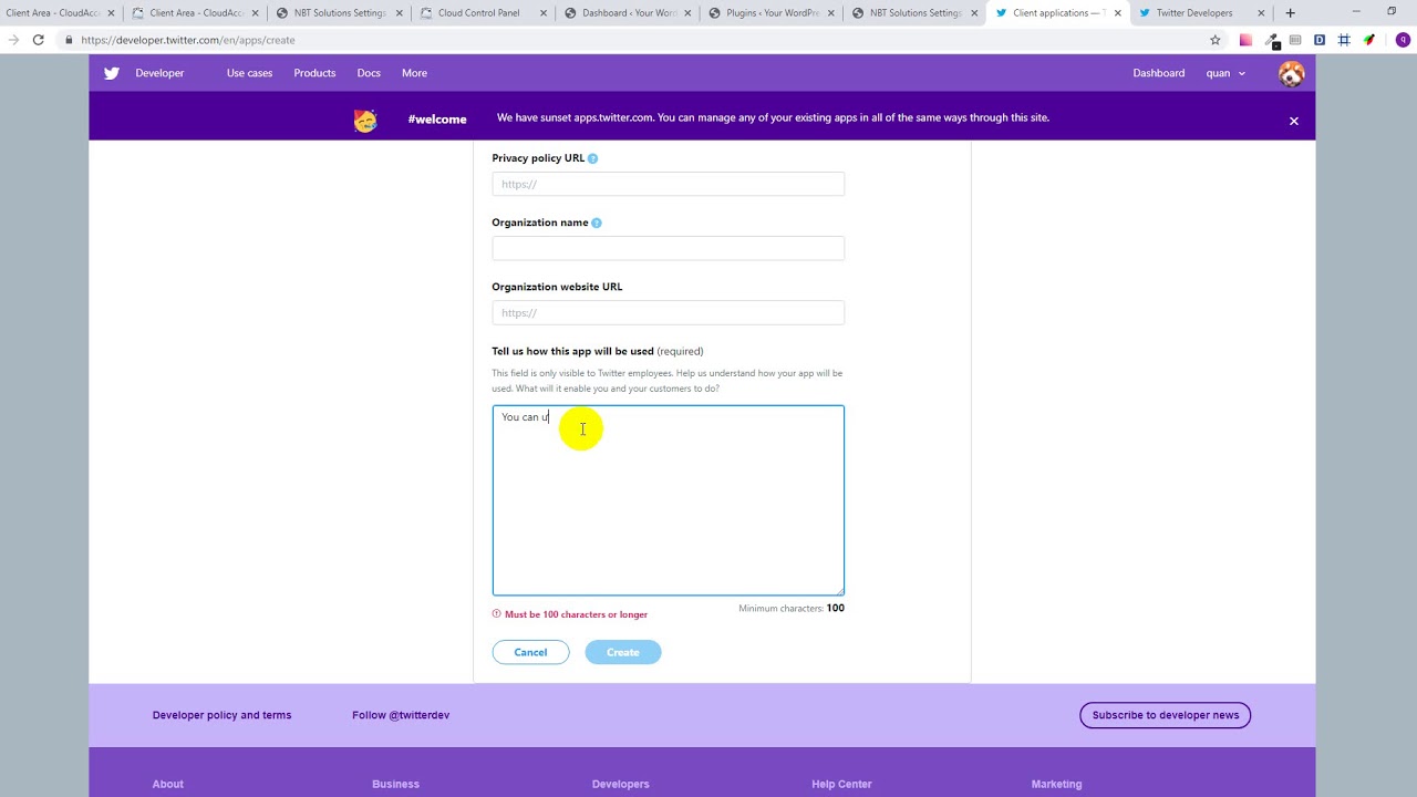 How to setup Social Login with Twitter on Printshop Solution