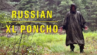 XL Military Poncho from Russian Cold Camo Shelter, Rain Gear, Camouflage