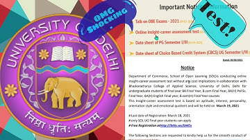 Important Notification Career Assessment Test SOL | FREE REGISTRATION | School of Open Learning