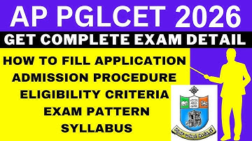 AP PGLCET 2026 Notification (Out), Application, Dates, Eligibility, Syllabus, Pattern, Admit Card