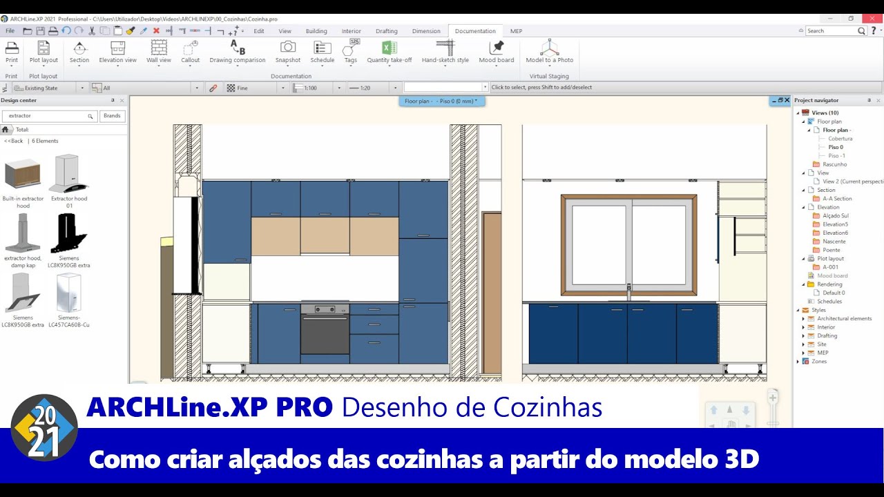 Desenho de Cozinhas: Como Criar os Alçados Interiores de uma Cozinha no  ARCHLine.XP Professional - YouTube