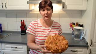 Дрожжевой пирог с тушеной капустой и фрикадельками.Моя идея,Meine Idee,My idea.Flower Bread. Дрожжевой пирог с тушеной капустой и фрикадельками.Моя идея,Meine Idee,My idea.Flower Bread.