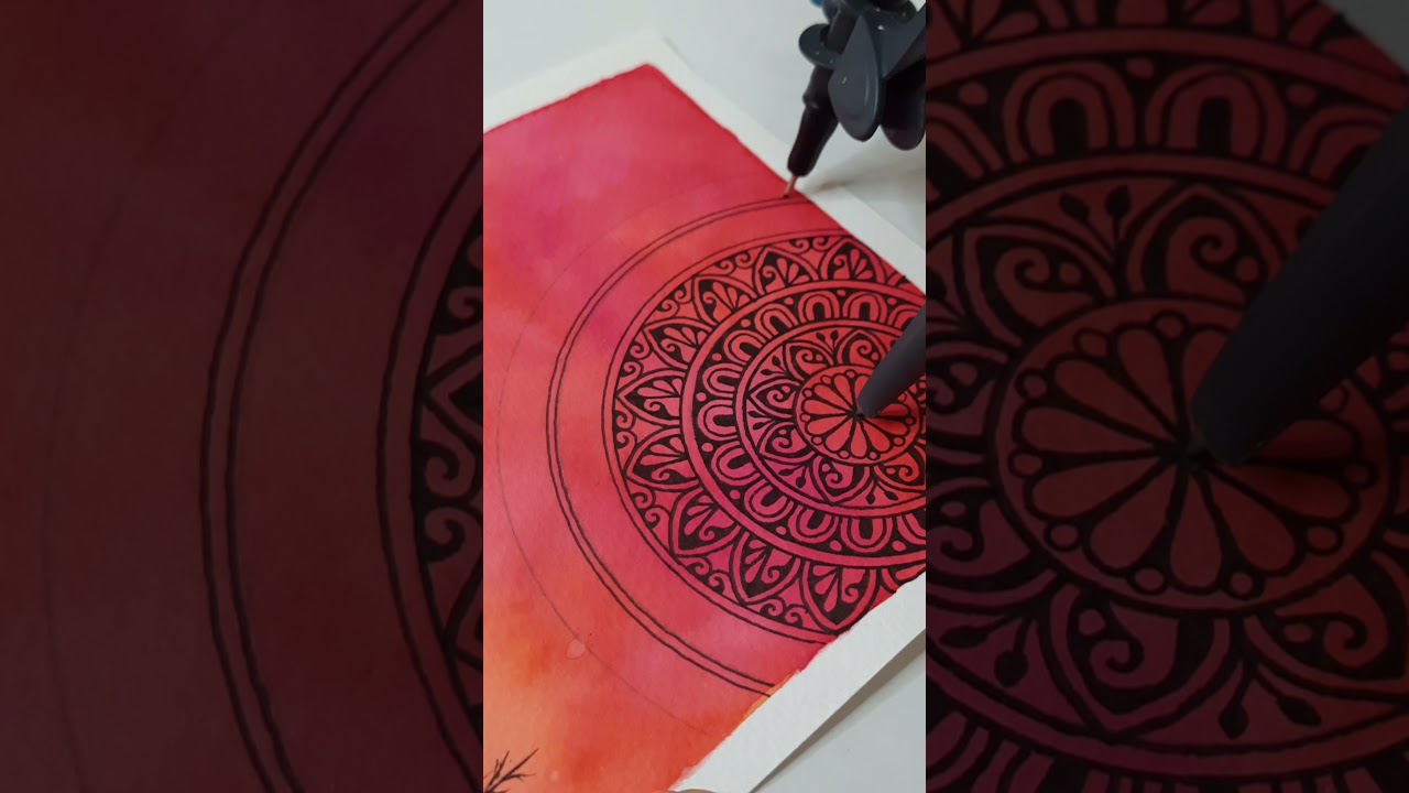 Mandala Process Video | Watercolor Mandala | Shorts
