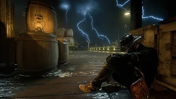 Sleeping Through a Storm and Heavy Rain Sounds at Saint Denis Harbor | RDR2 ASMR