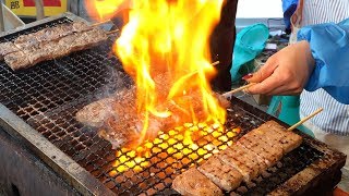 火力が凄い牛串屋台 beef Skewer compilation Wagyu Skewer compilation Japanese street food