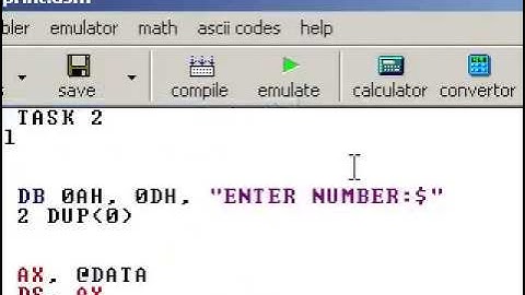 Table printing using assembly language of 8086
