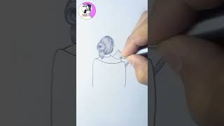 Draw a Sitting Girl Reading a Book ✏️ #shorts #viral #drawing