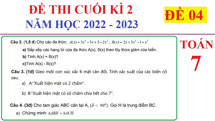 Các đề thi toán 7 hoc ki 2