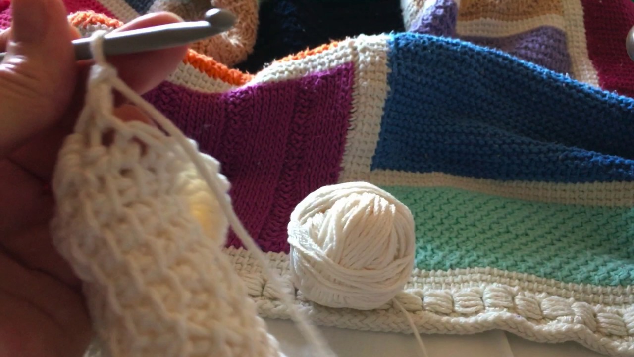 Tunisian Crochet Afghan Sampler Edging (left hand) YouTube