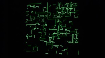 HP 1347A vector monitor displaying maze