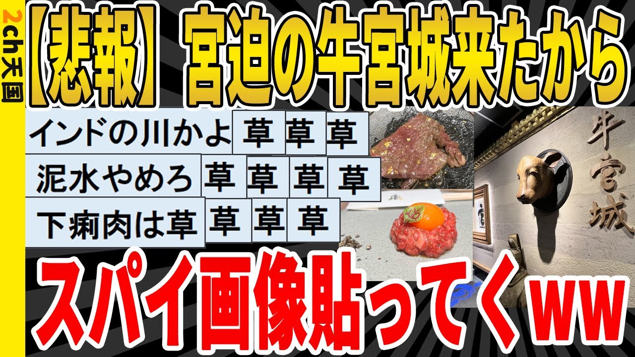 【2ch面白いスレ】【悲報】宮迫の牛宮城来たから、スパイ画像貼ってくｗｗｗｗｗｗｗｗ　聞き流し/2ch天国