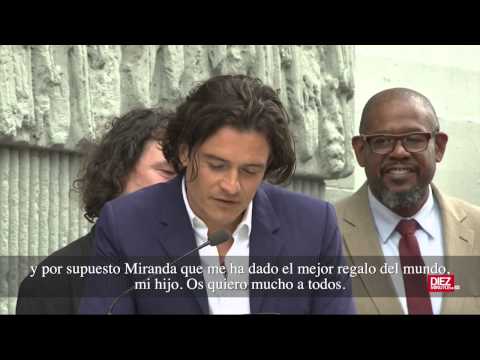 Video: Orlando Bloom recibió una estrella en el Paseo de la Fama