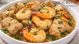Chicken and Shrimp Garlic Butter Sauce | Ready in Under 10 Minutes