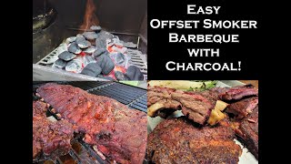 Offset Smoker Barbeque with Charcoal  Easy temperature control #BBQ #charcoal #smoking #kingsford