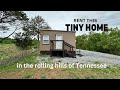 Tiny home living in a rental surrounded by rolling hills of eastern tn