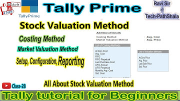 Stock Valuation Method in Tally Prime  #tallyprimetutorial #tallyprime