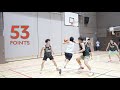 53ptsスコアした若手クラブチームとの練習試合