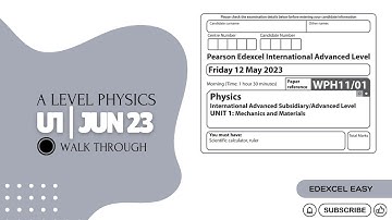 A-Level Physics: Unit 1 (U1) - JUN 2023 Exam Walkthrough