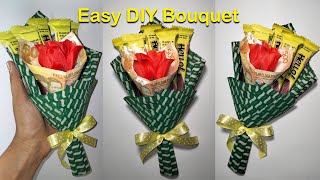 How To Make Chocolate And Money Bouquet | Easy DIY Mini Bouquet Resimi