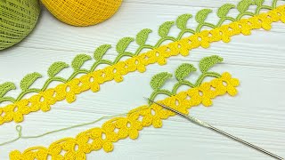 картинка: Вязание крючком ЦВЕТОЧНАЯ КАЙМА тесьма ЦВЕТОЧКИ мастер-класс  Crochet flowers ribbon lace