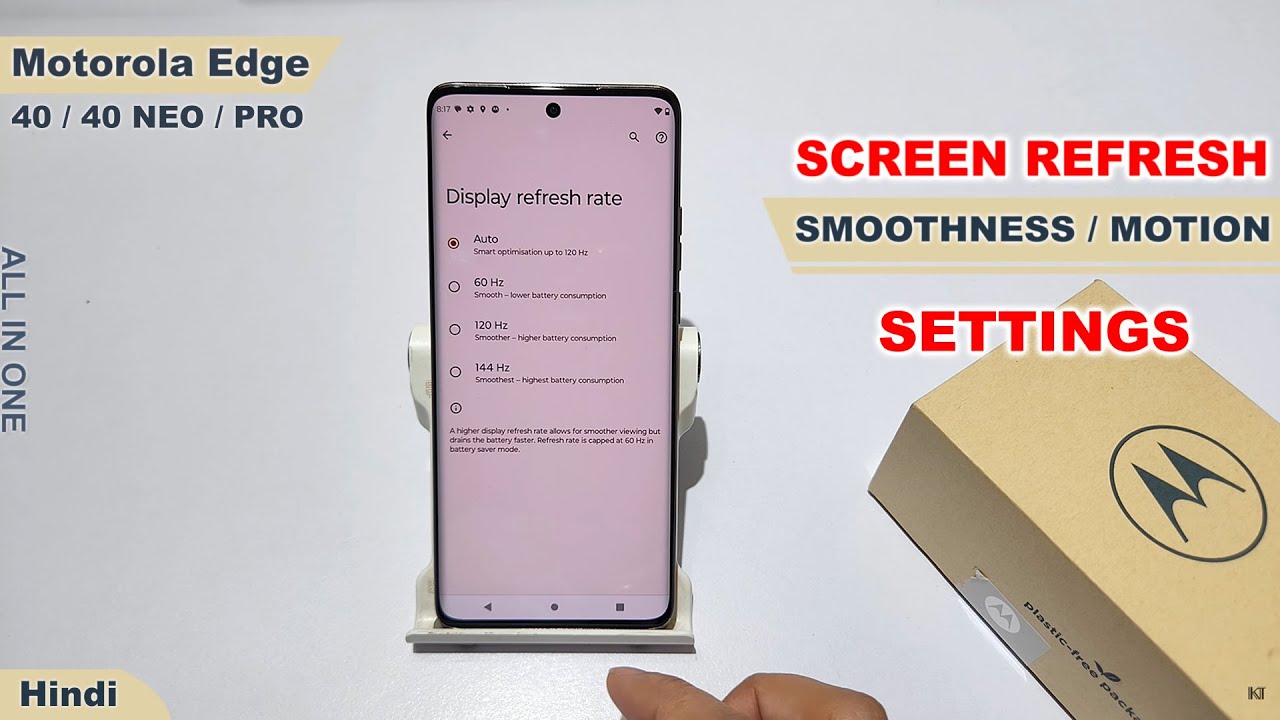 How to set screen refresh rate in motorola edge 40 neo | Moto edge 40 ...