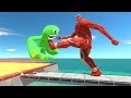 Mega kick in lava by colossal titan  animal revolt battle simulator