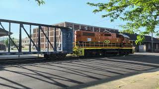 A short OC local manifest train at the Coshocton passenger depot.