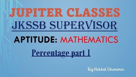 Percentage Part 1 for JKSSB Female Supervisor #jkssb