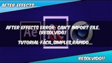 After Effects erro Can