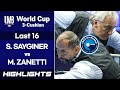 [World Cup 3-Cushion Porto 2018] Last 16 - Semih SAYGINER (TUR) vs Marco ZANETTI (ITA). H/L