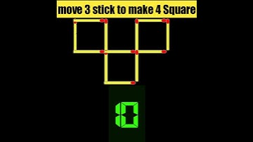move 3 stick to make 4 Square || #puzzle #puzzlegame #reasoning  #shorts