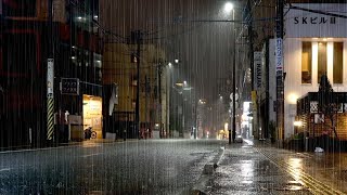 Rain Sounds on the Street Late at Night - White Noise Recommended for Relax, Sleep