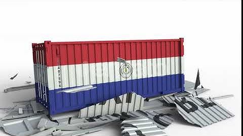 Container with Flag of Paraguay Breaks Container with EXPORT Text | Motion Graphics - Envato ele...