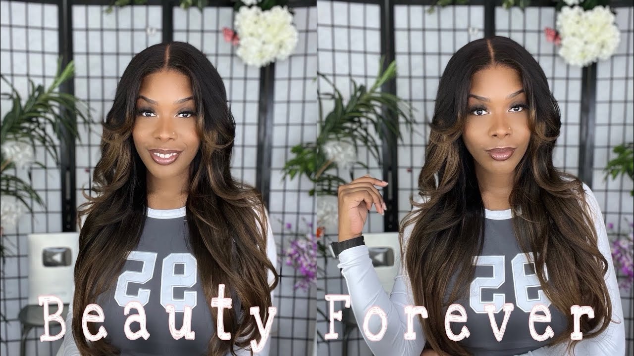 Beginner Friendly Wig |Chestnut Brown Ombre Yaki Straight Wig 7x5 Closure  Wig BeautyForever