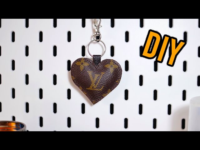 Heart shaped Keychain upcycled from authentic Louis Vuitton