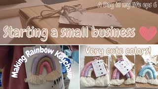 Starting a Small Business || Making Rainbow Keychain  || A Day in My Life