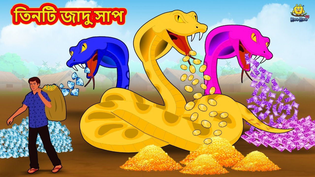 তিনটি জাদু সাপ | Bangla Golpo | Thakurmar jhuli | Rupkothar Golpo | Bangla  Cartoon - YouTube