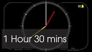 1 Hour 30 Minutes - Analog Clock Timer \& Alarm - 1080p - Countdown