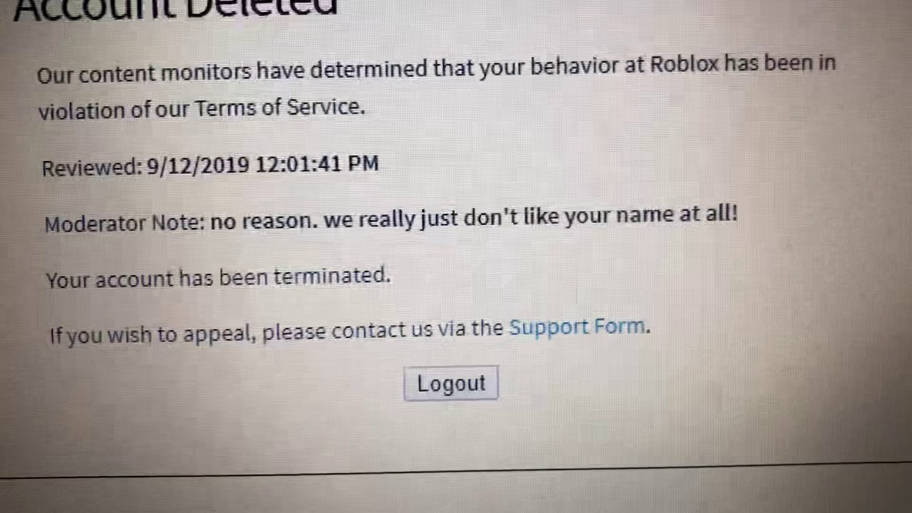 My Roblox Account Got Terminated Not Click Bait Got Termed For The Dumbest Reason Fml Youtube - roblox mellie remembered servano is terminated foxmcbanjo sinisteralex by rabbet45 decoy replacement