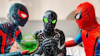 TEAM SPIDER-MAN vs BAD GUY TEAM | WHITE HERO is NOT GOOD , SAVE HIM ! ( Live Action )