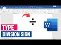 How to write DIVISION SYMBOL in Word  [÷]