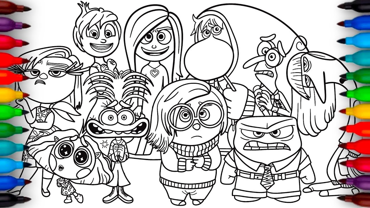 Inside Out 2 Coloring New Pages | How to COLOR all Characters Emotions | Satisfying Colouring