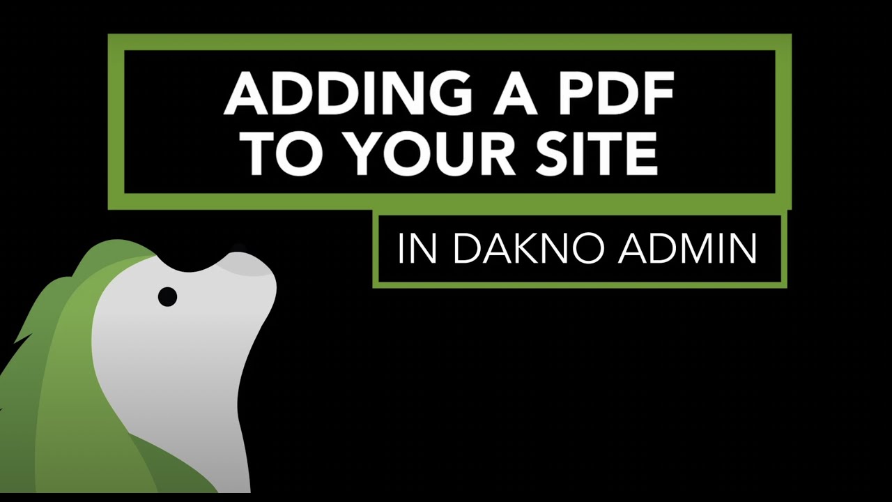 Adding a PDF to Your Site