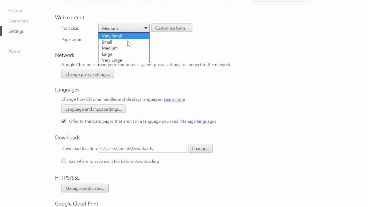 How to Change Fonts sizes-zoom in-out on Chrome or Firefox