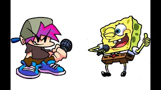 FNF Mod multiplayer spongebob sings super idol mod
