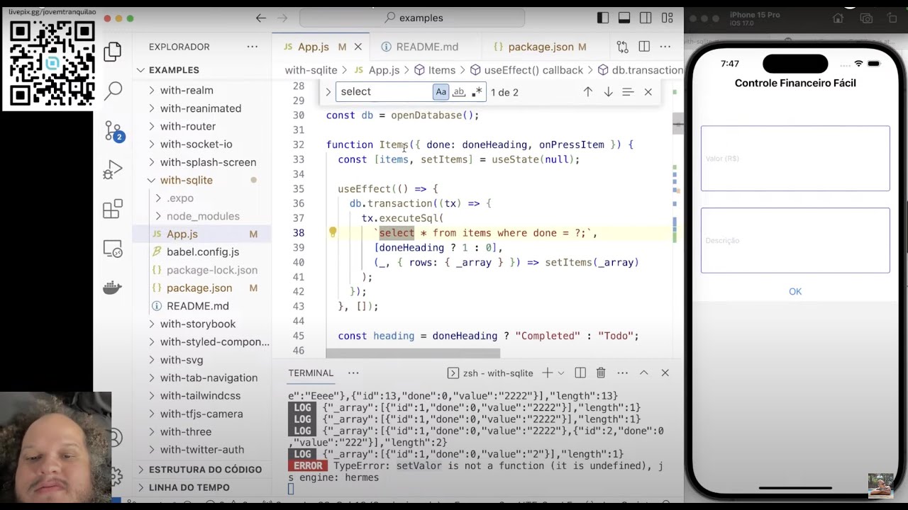 Programando Em REACT Native Expo Go SQLite App De Controle programando-em-react-native-expo-go-sqlite-app-de-controle
