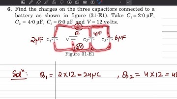 Find the charges on the three capacitors connected | HC VERMA CAPACITORS SOLUTIONS | SIMRAN SIR