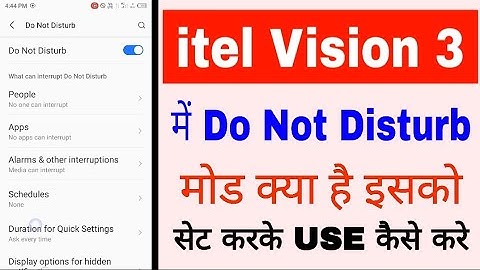 itel vision 3 me do not Disturb mode set/use kaise kare।how to use do not Disturb in itel vision 3