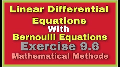 Solution of linear Differential Equation with Bernoulli equations Exercise 9.6 || Easy Math SM Yosaf